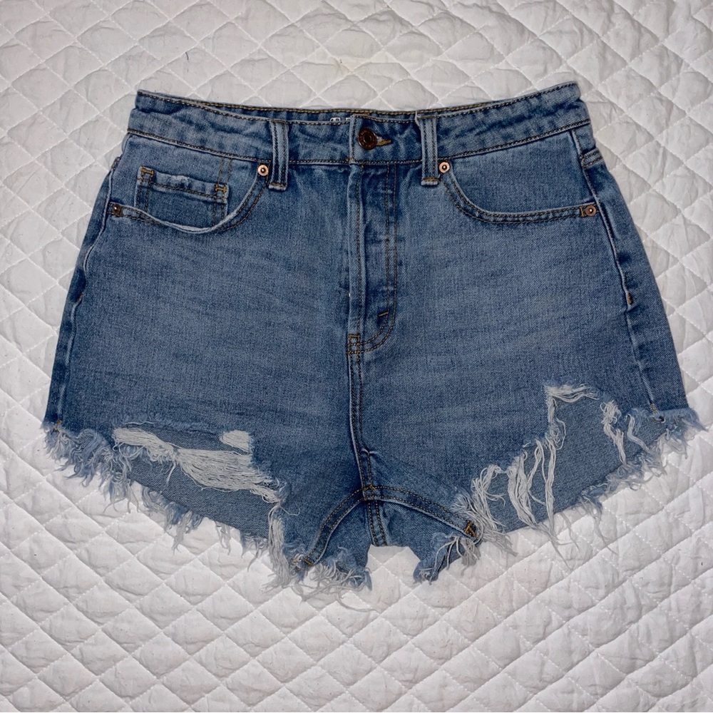 Wild Fable Women's 2 Raw Distressed Hem High Rise Jean Shots